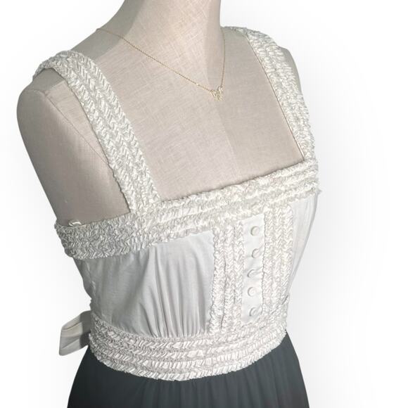 BCBGMAXAZRIA Maid Babydoll Y2K Mini Dress Ruffle Shirred Bubble Hem Coquette - Picture 3 of 12